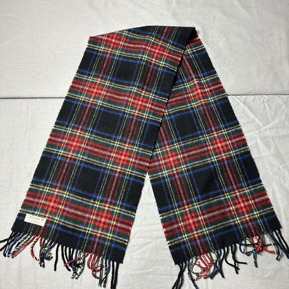 John Hanly Scarf Lambswool Ireland Plaid 54x11 - Picture 1 of 6